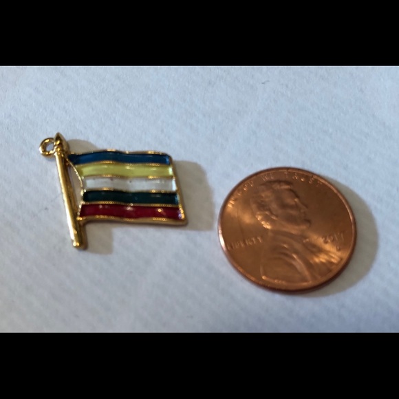 💙💛🤍💚❤️ Order of the Eastern Star Flag Charm 💙💛🤍💚❤️ RARE - Picture 3 of 5